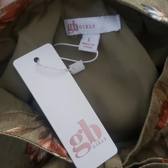 Spring Cottage Girl Large Farmhouse Floral Puff Sleeve Bow New - Picture 4 of 5